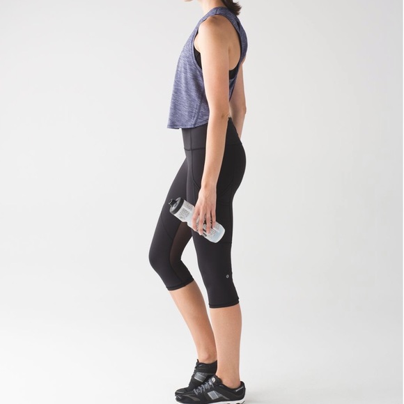 Lulu🍋 Rare Fast As Light Muscle Tank Heathered Emperor Blue size 6 - Picture 3 of 13